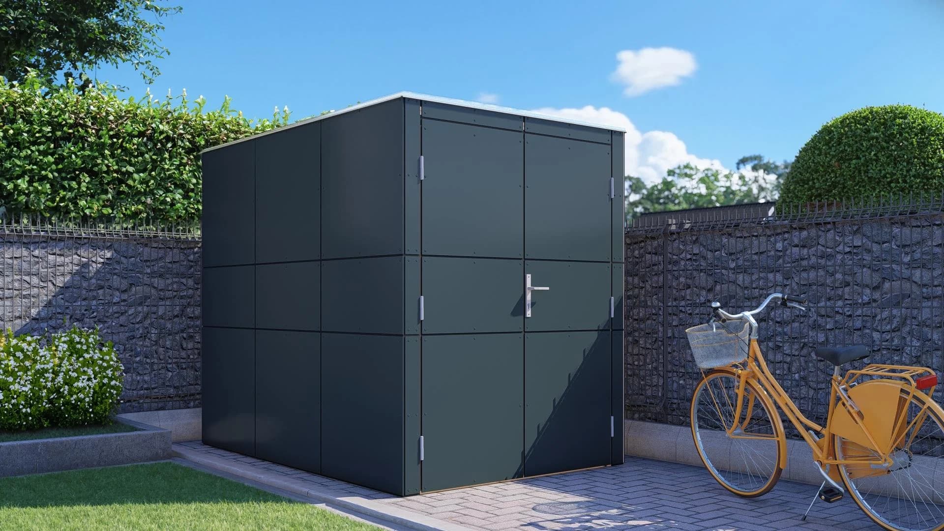 Baur Versand Fahrradbox BERTILO HPL Massivholz Anthrazit