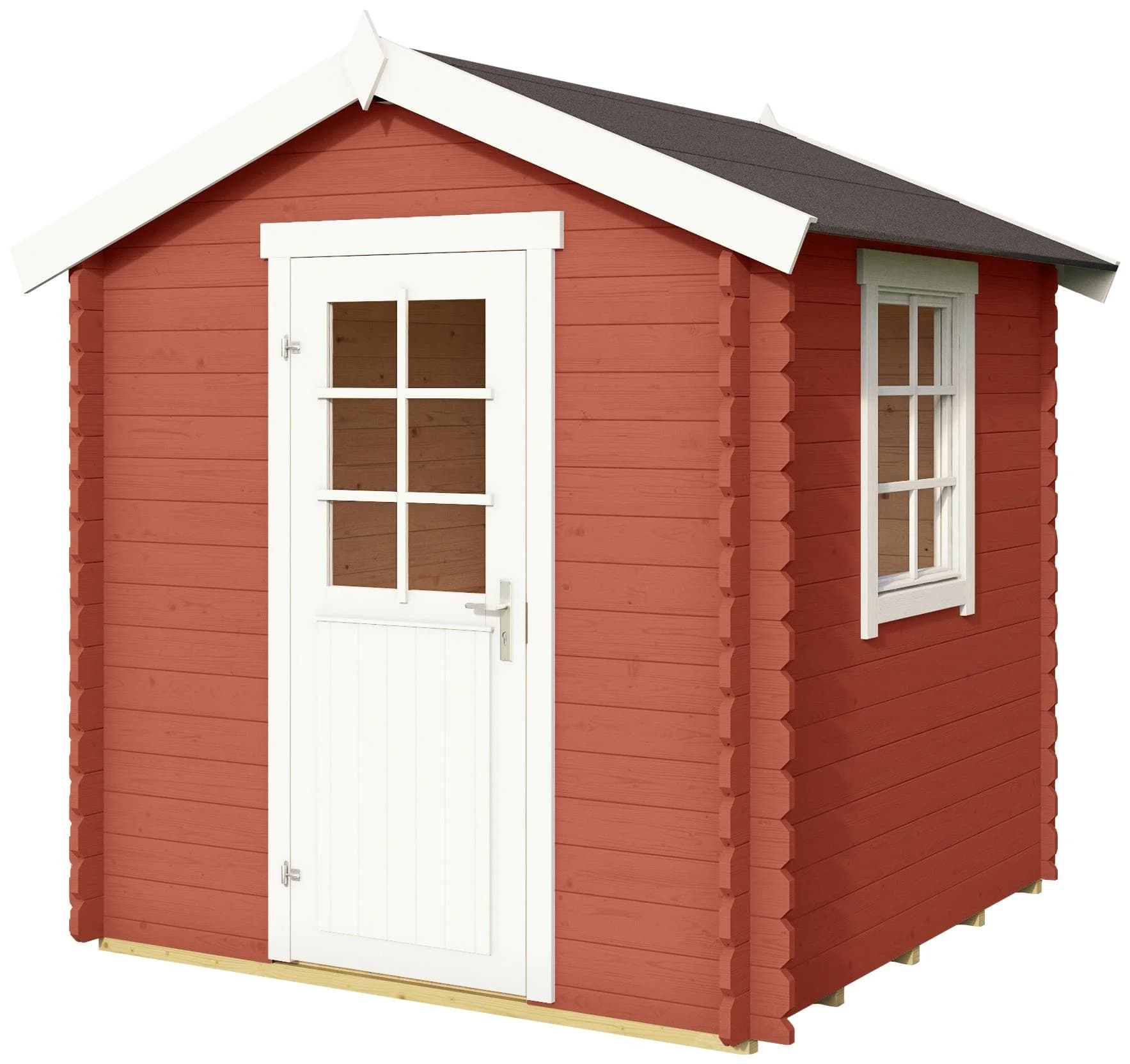 Gartenhaus Blockbohlenhaus Schwedenrot 200x200 cm