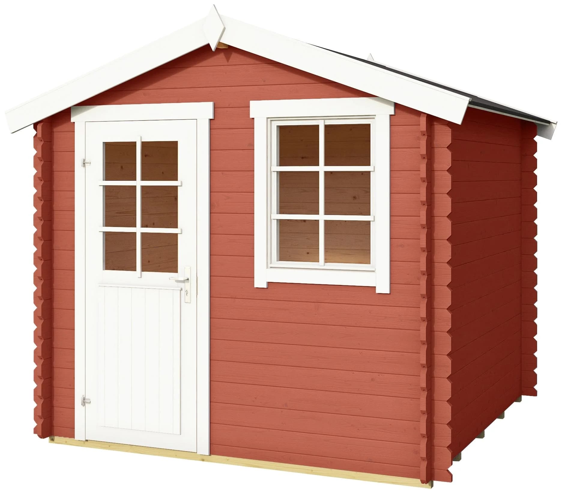 LASITA MAJA Gartenhaus Wels 2 Rot Schwedenrot Blockbohlenhaus