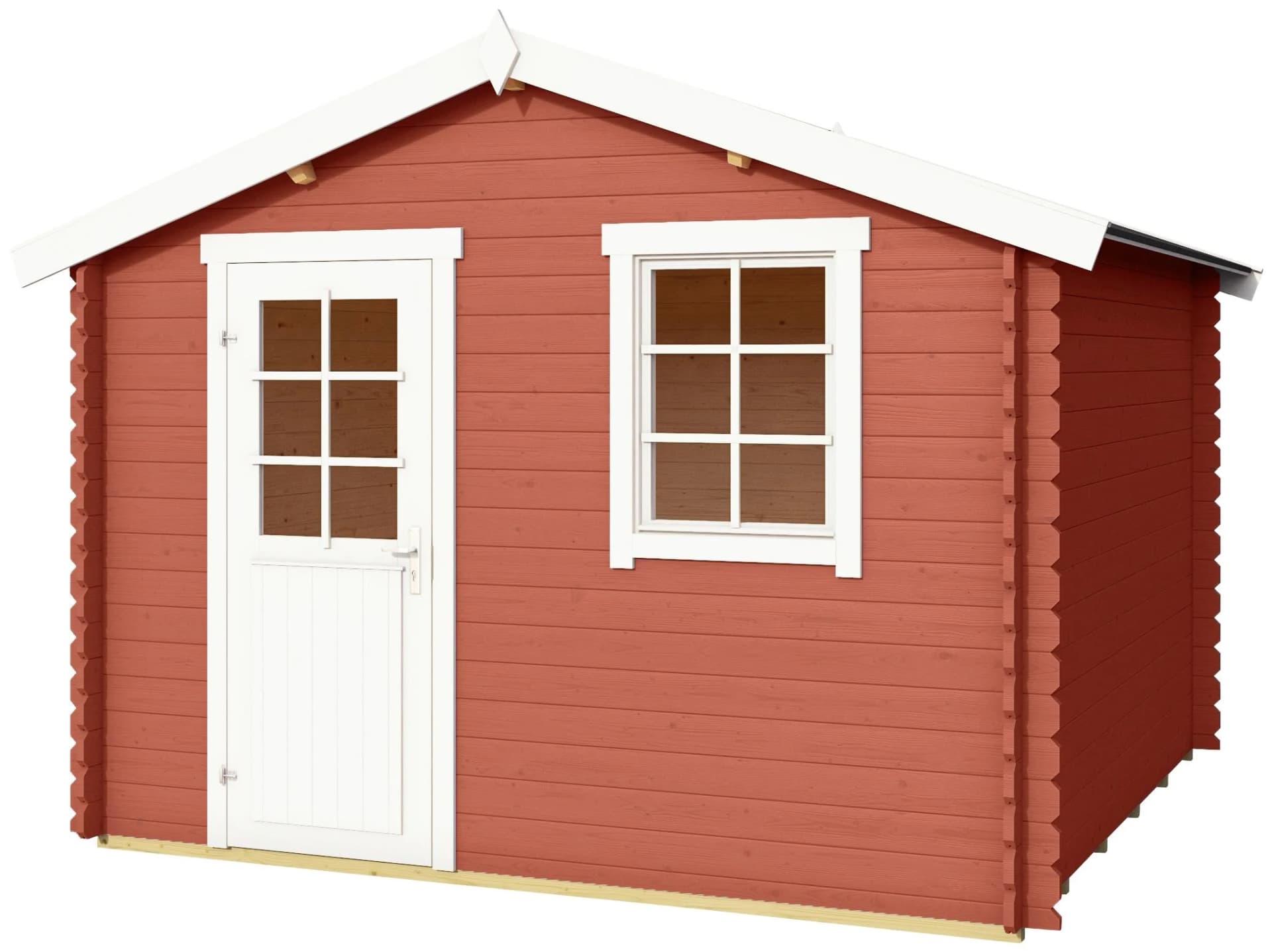 Gartenhaus Blockbohlenhaus Schwedenrot 300x300 cm