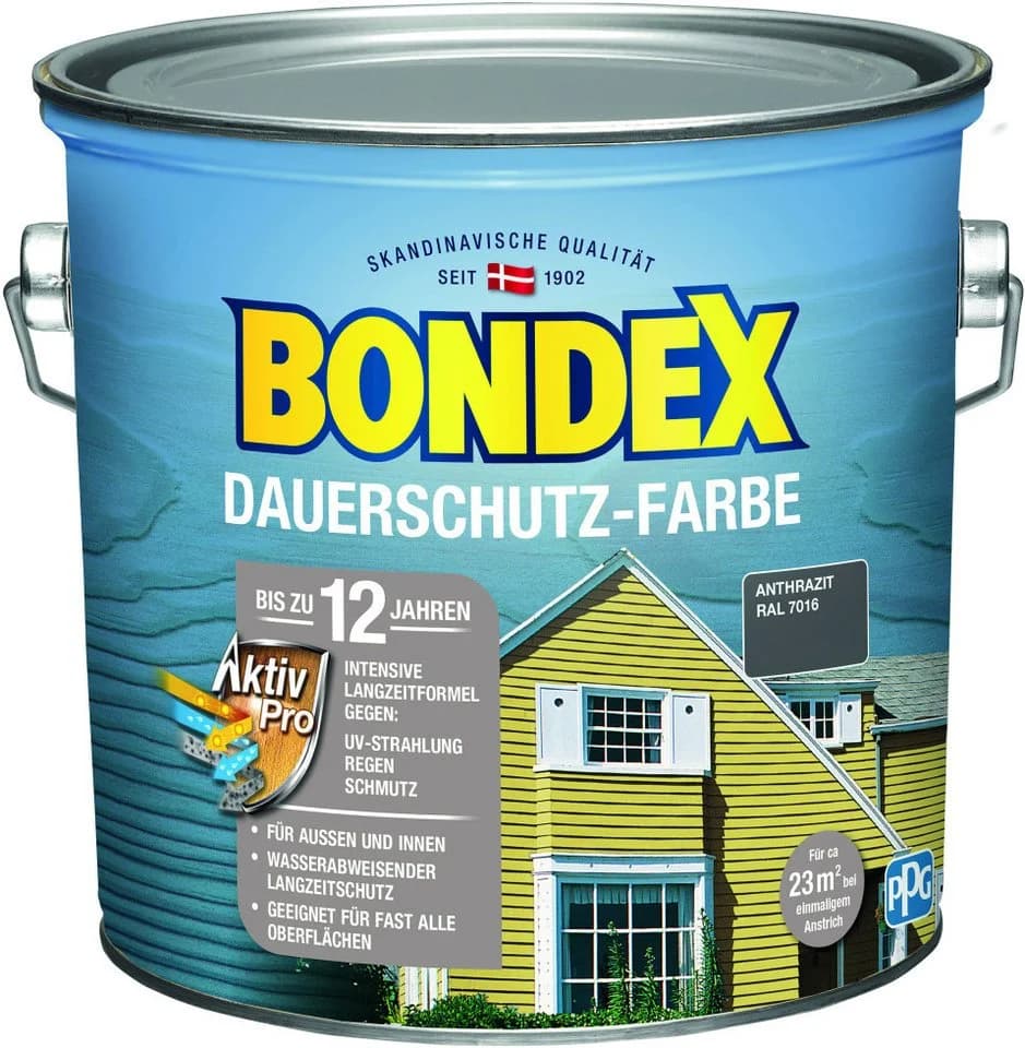 Bondex Dauerschutz-Holzfarbe 2,5 L schiefer Grau