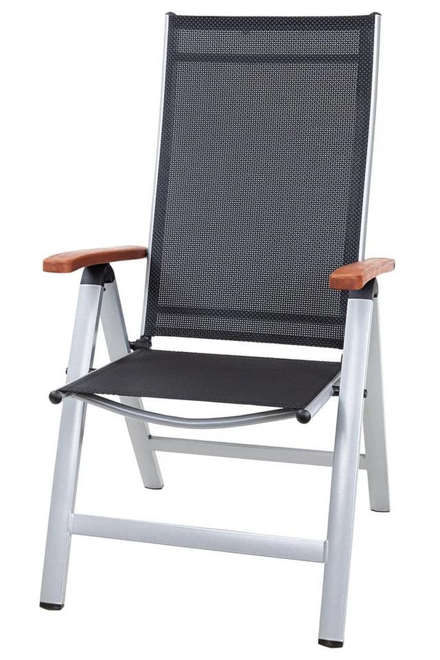 Sun Garden Klappsessel Elba S006-M17 Aluminium mit Holzarmlehnen