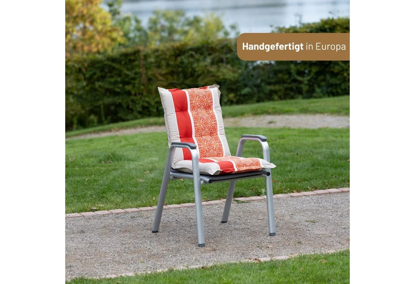 Herlag Polsterauflage Valeria Niedriglehner Orange Streifen Design-Edition