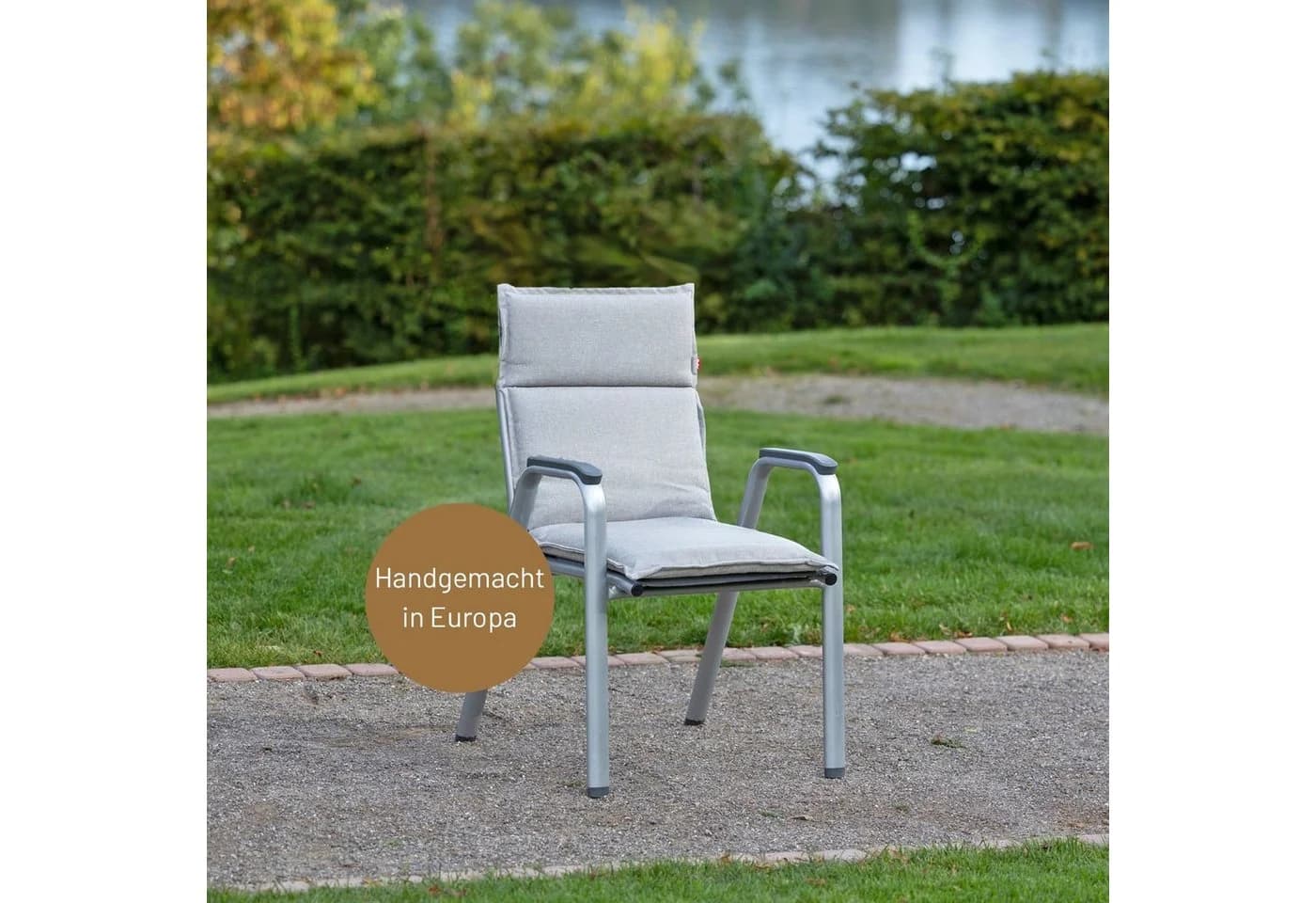 Herlag Polsterauflage Bea Silbergrau Gartenstuhl Niedriglehner