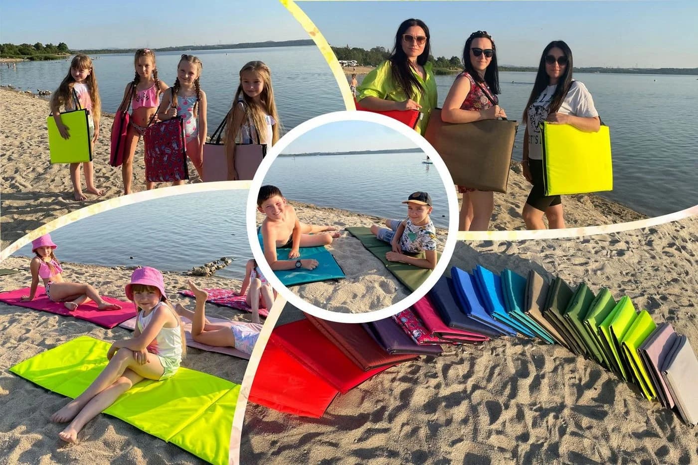 FORTISLINE Klappmatratze Strandmatte mit Tragetasche Neongelb