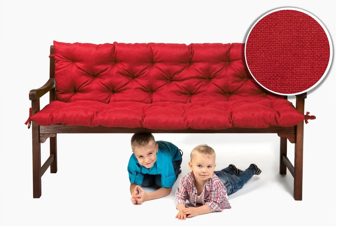 sunnypillow Bankauflage rot mit Befestigungsbändern