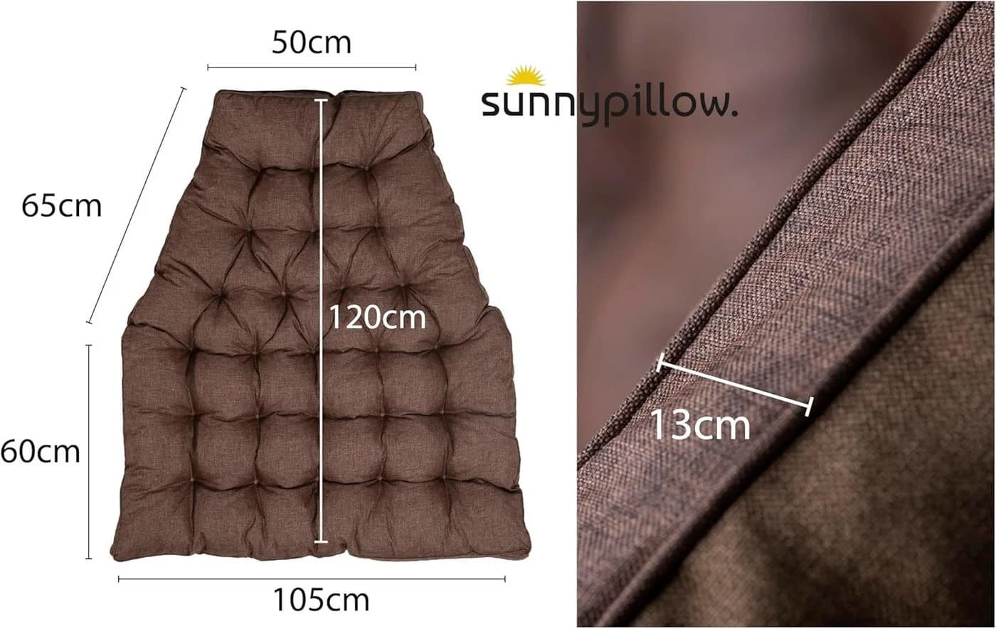 sunnypillow Hängesessel Kissen Braun