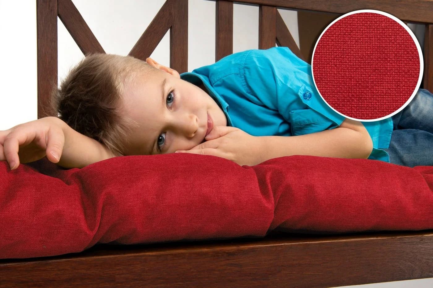 sunnypillow Bankauflage rot mit Befestigungsbändern