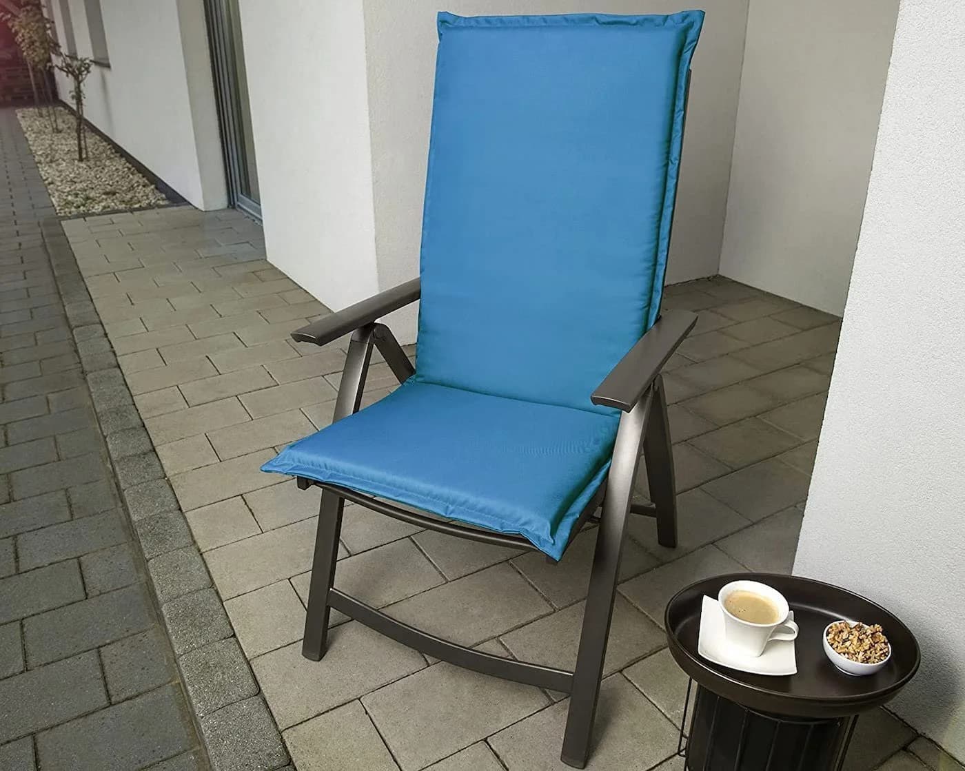 Sunnypillow Gartenstuhlauflage 2er Set Blau 120x50cm