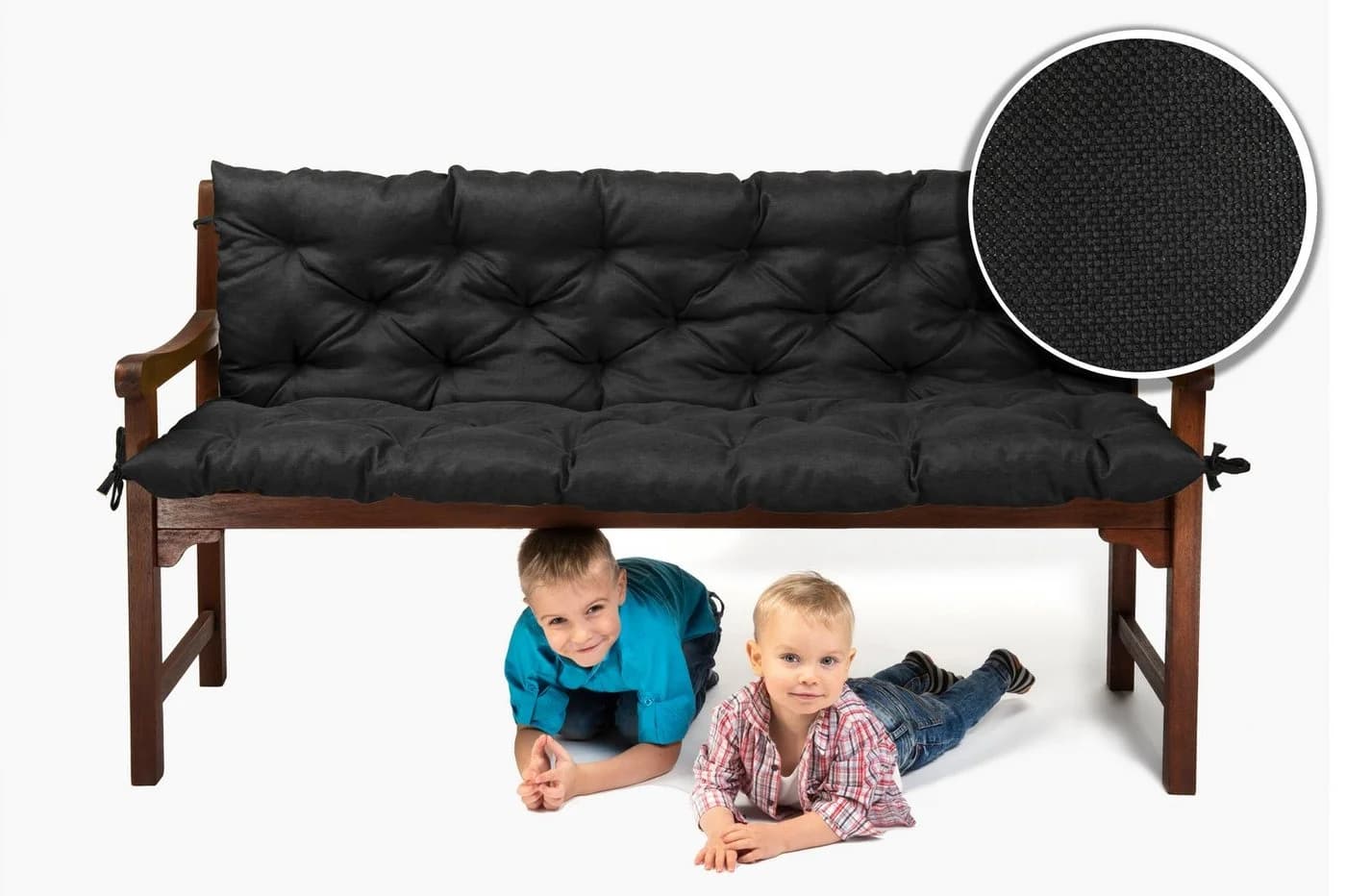 sunnypillow Bankauflage Schwarz Polyurethan Schaum