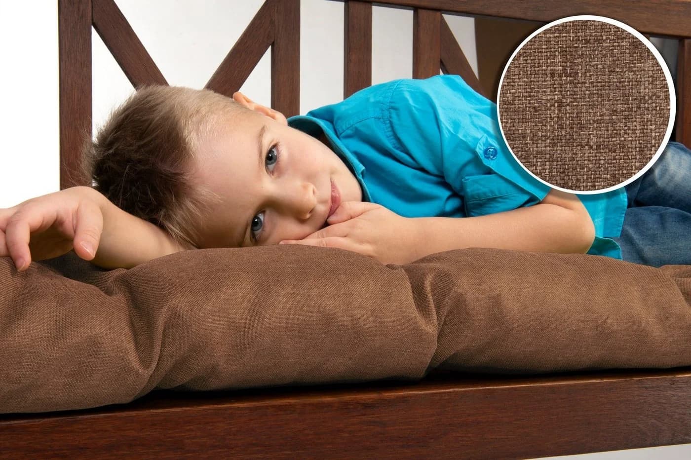 sunnypillow Bankauflage Braun Polyester mit Befestigungsbändern