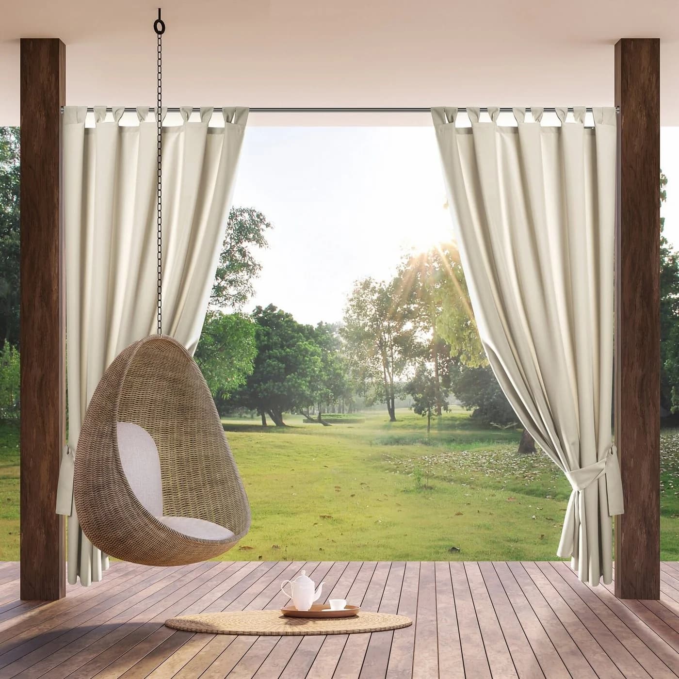 Eurofirany Outdoorvorhang GARDEN Beige Wasserdicht UV-Schutz