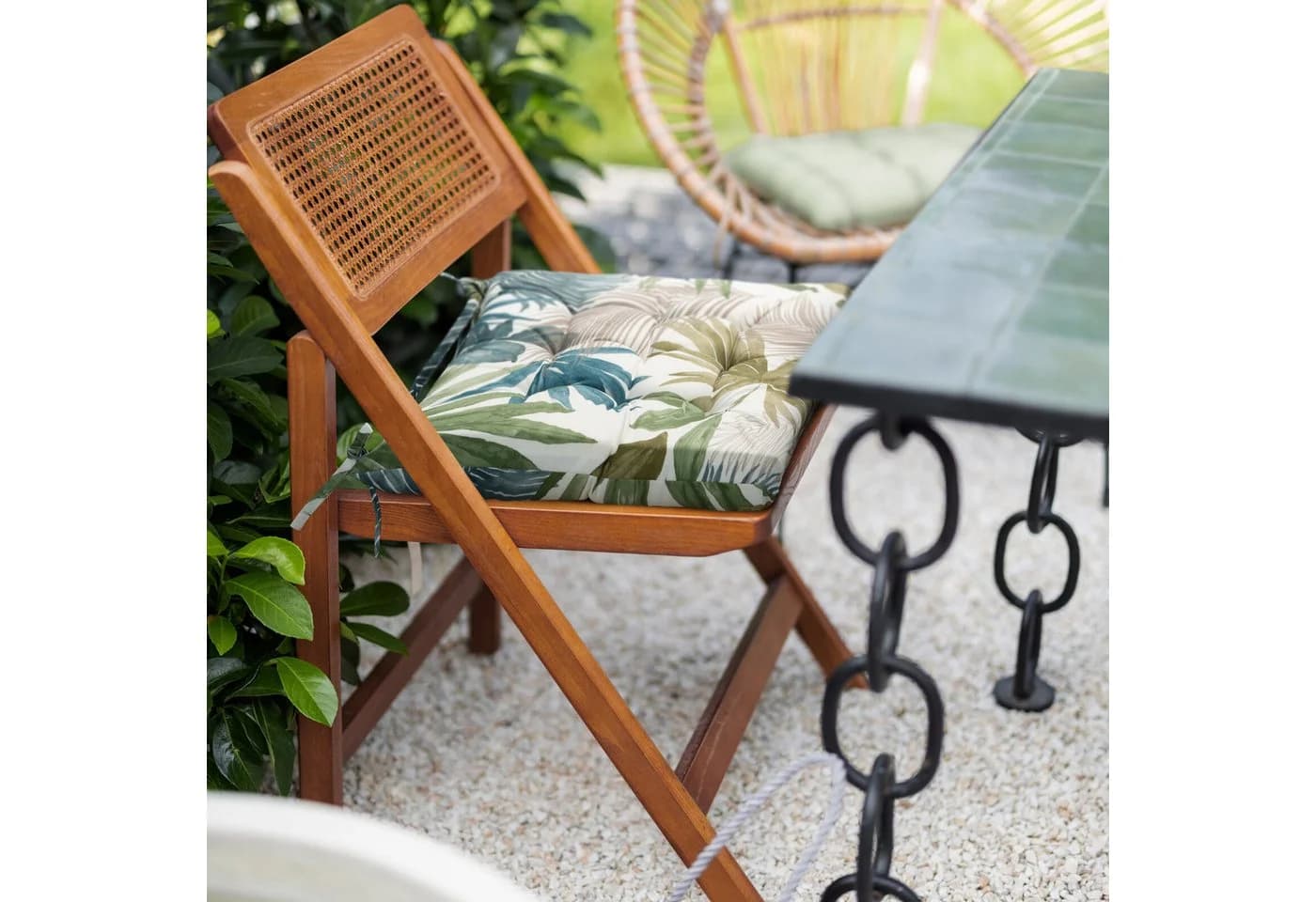 Eurofirany Stuhlkissen Wasserfest 40x40 cm Beige Gesteppt