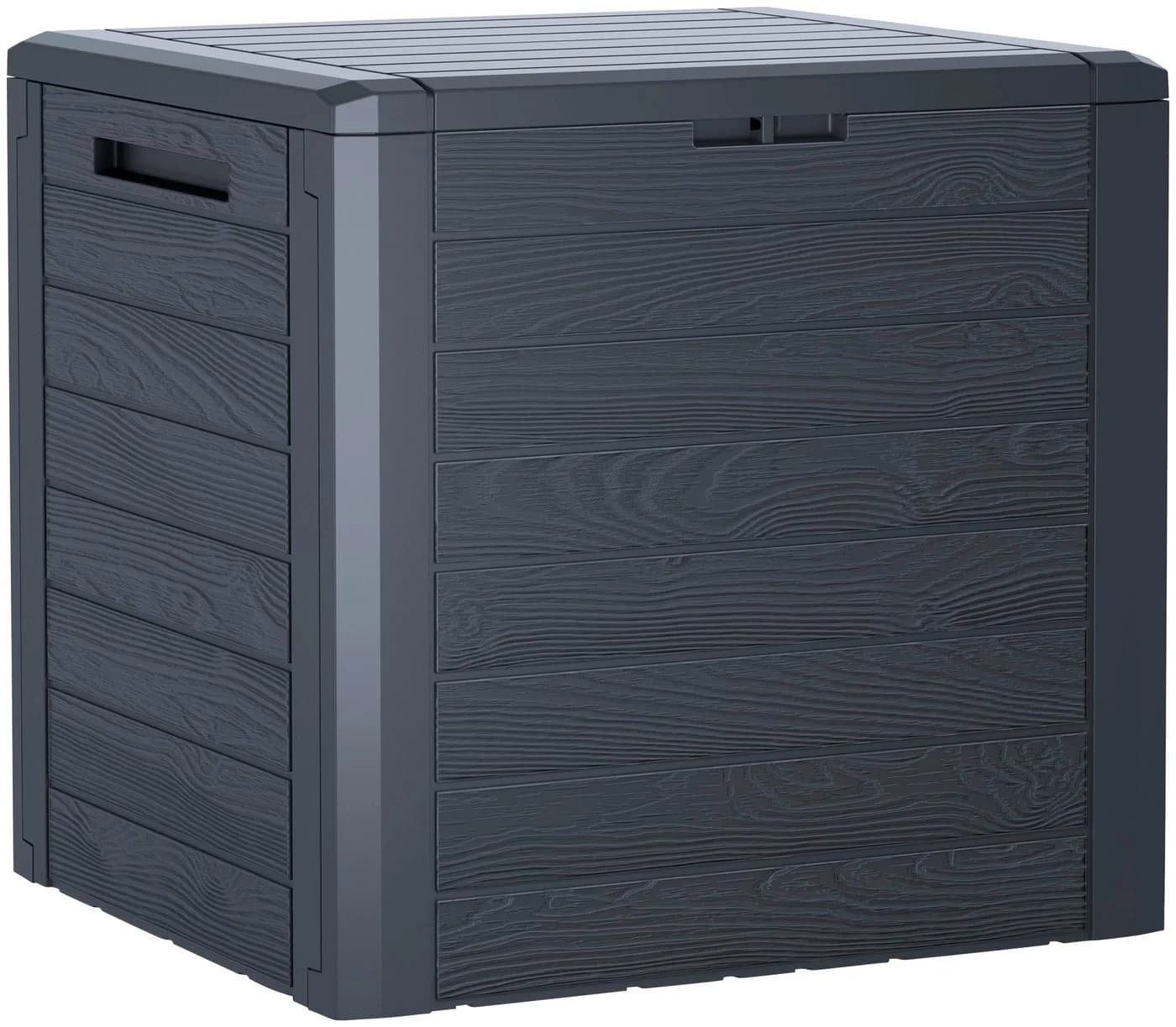 Prosperplast Woodebox Aufbewahrungsbox 140L Anthrazit Kunststoff Holzoptik
