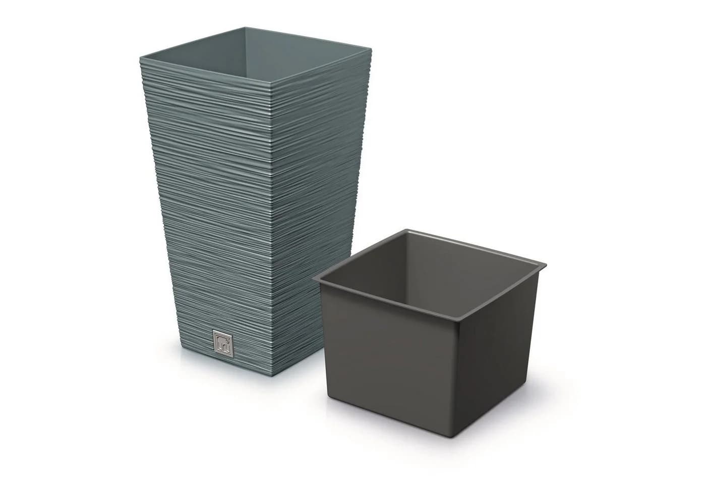 Prosperplast Blumentopf Furu Square Blau mit Einsatz 11,4L