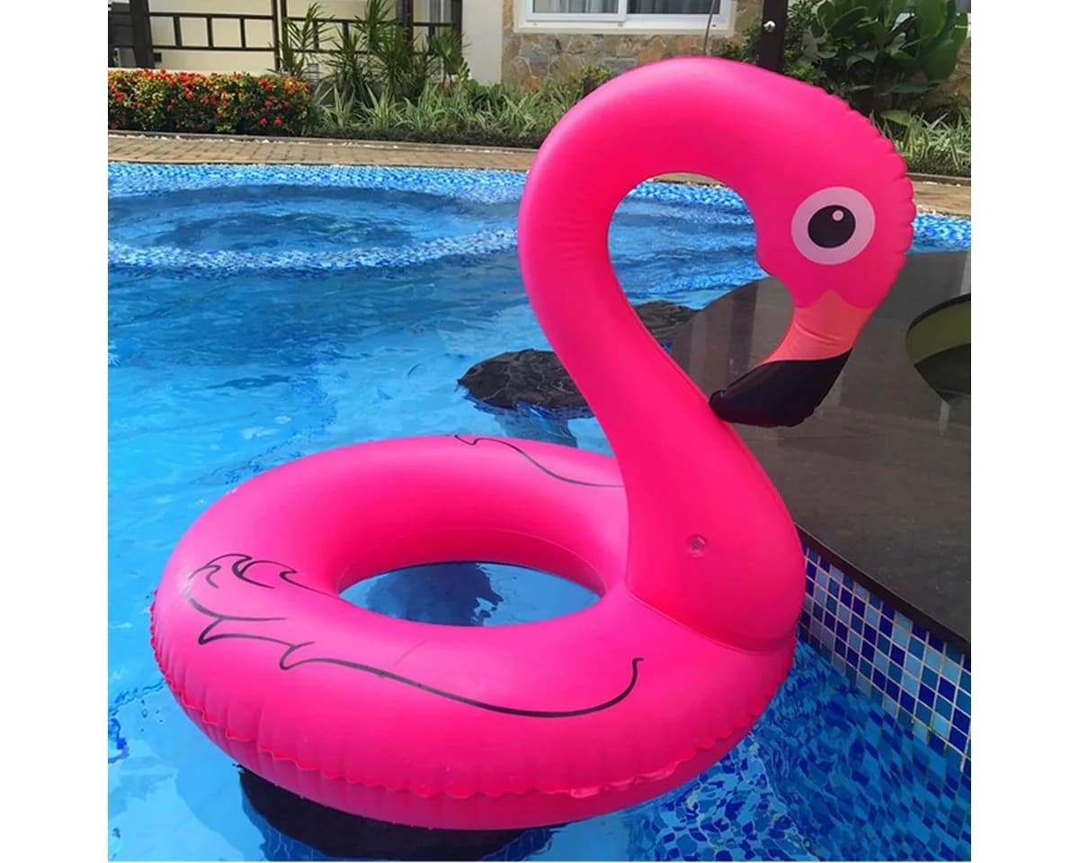 Festivalartikel Flamingo-Schwimmring XXL Rosa PVC