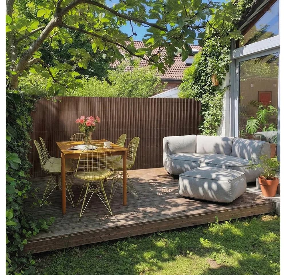 Mazovia Balkonsichtschutz Modern Braun PVC Wetterfest