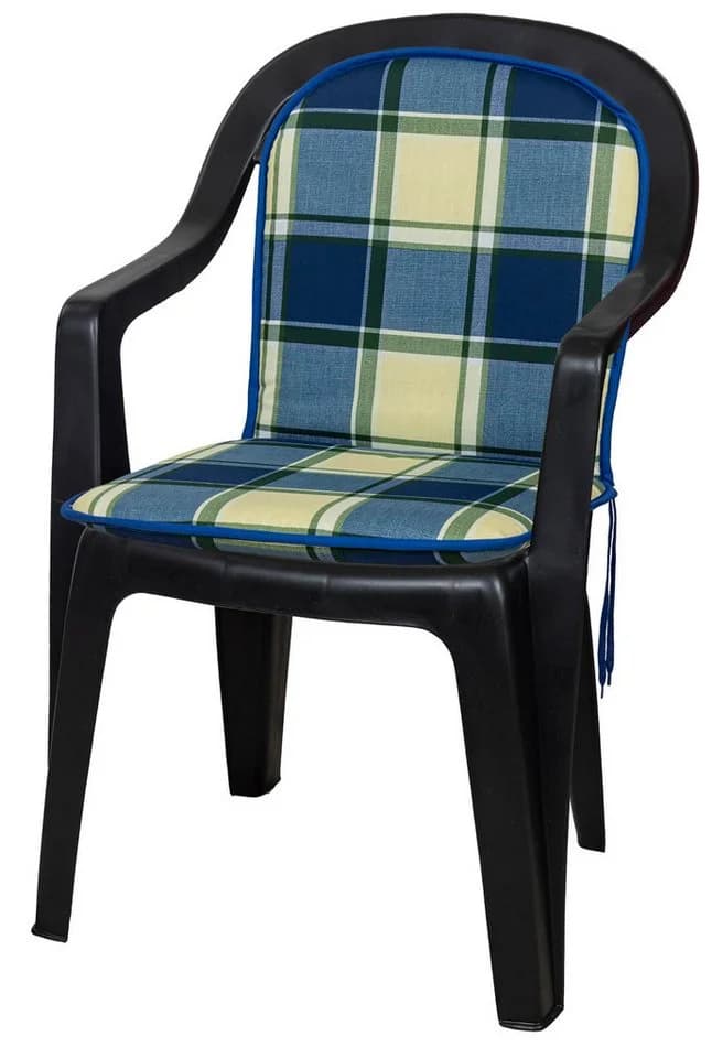 KETTtex Polsterauflage Monoblock niedrig 2163 blau-grün kariert
