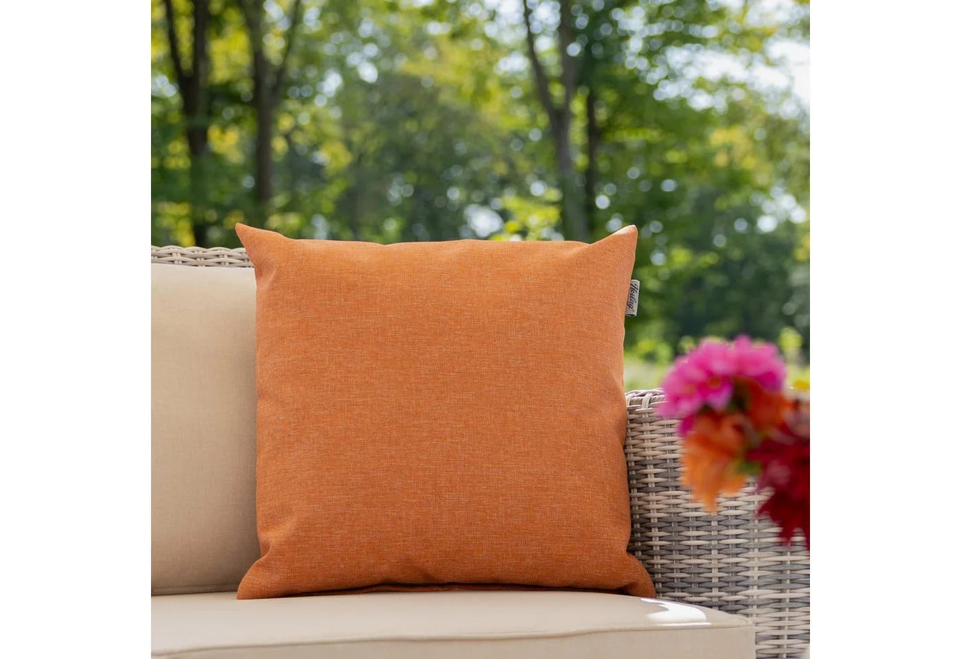 Herlag Dekokissen SUNNY Outdoorkissen Bezug Orange Wetterfest