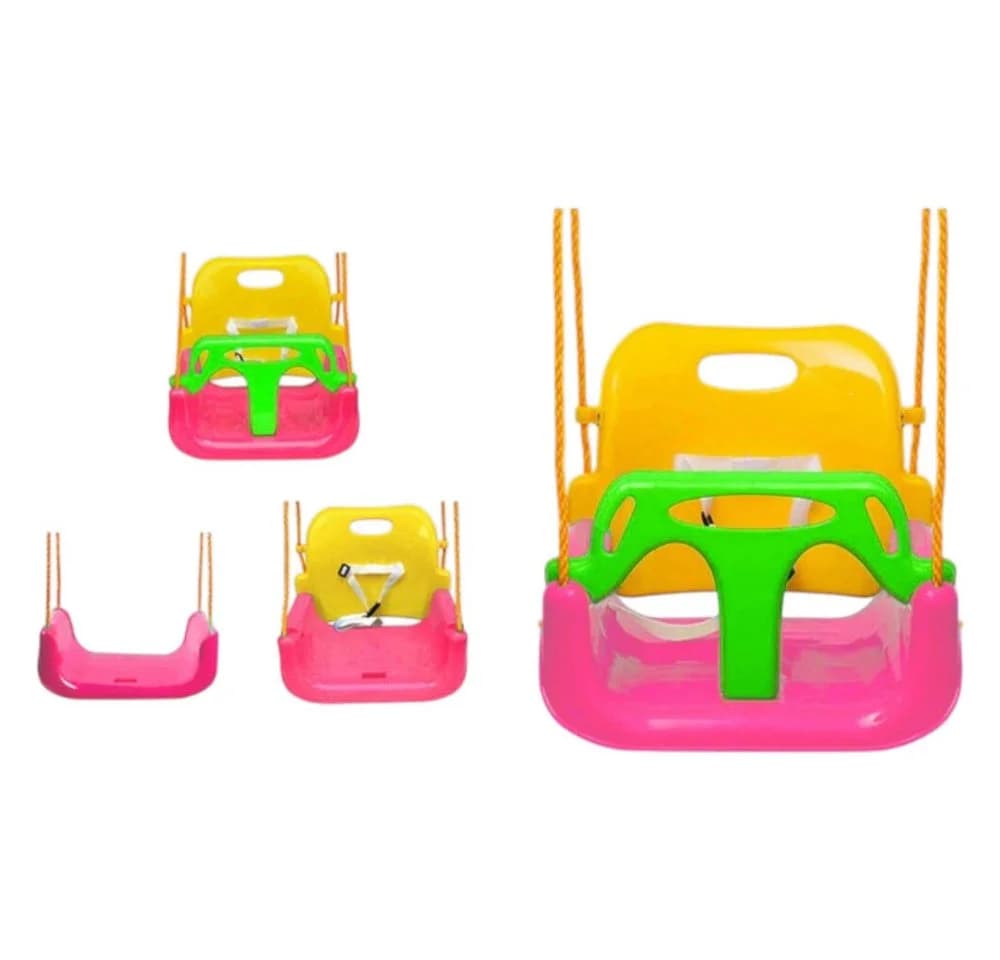 VERK GROUP Babyschaukel 3-in-1 Rosa mit Sicherheitsbügel