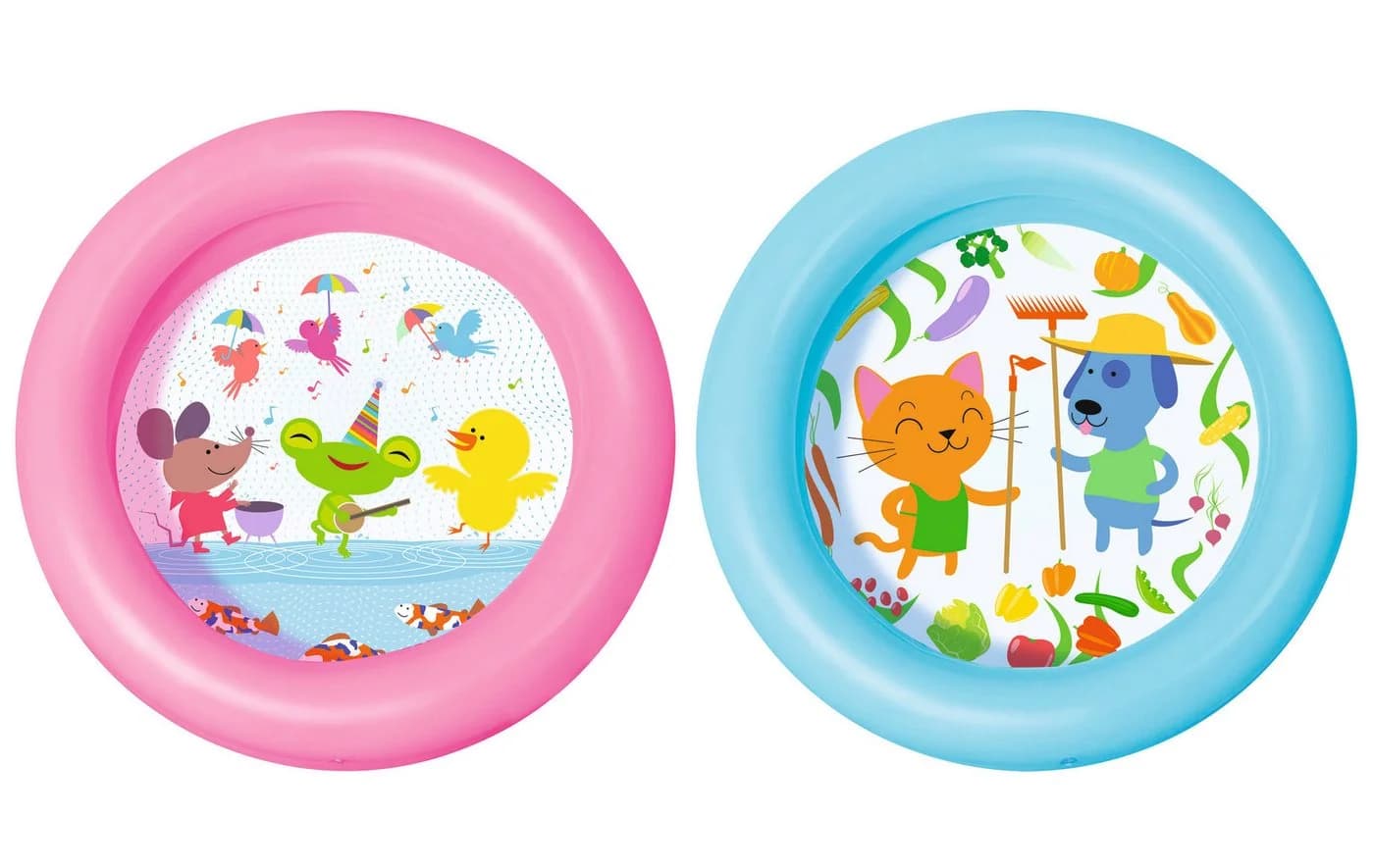BESTWAY Baby-Pool 2-Ring Planschbecken Bunt PVC