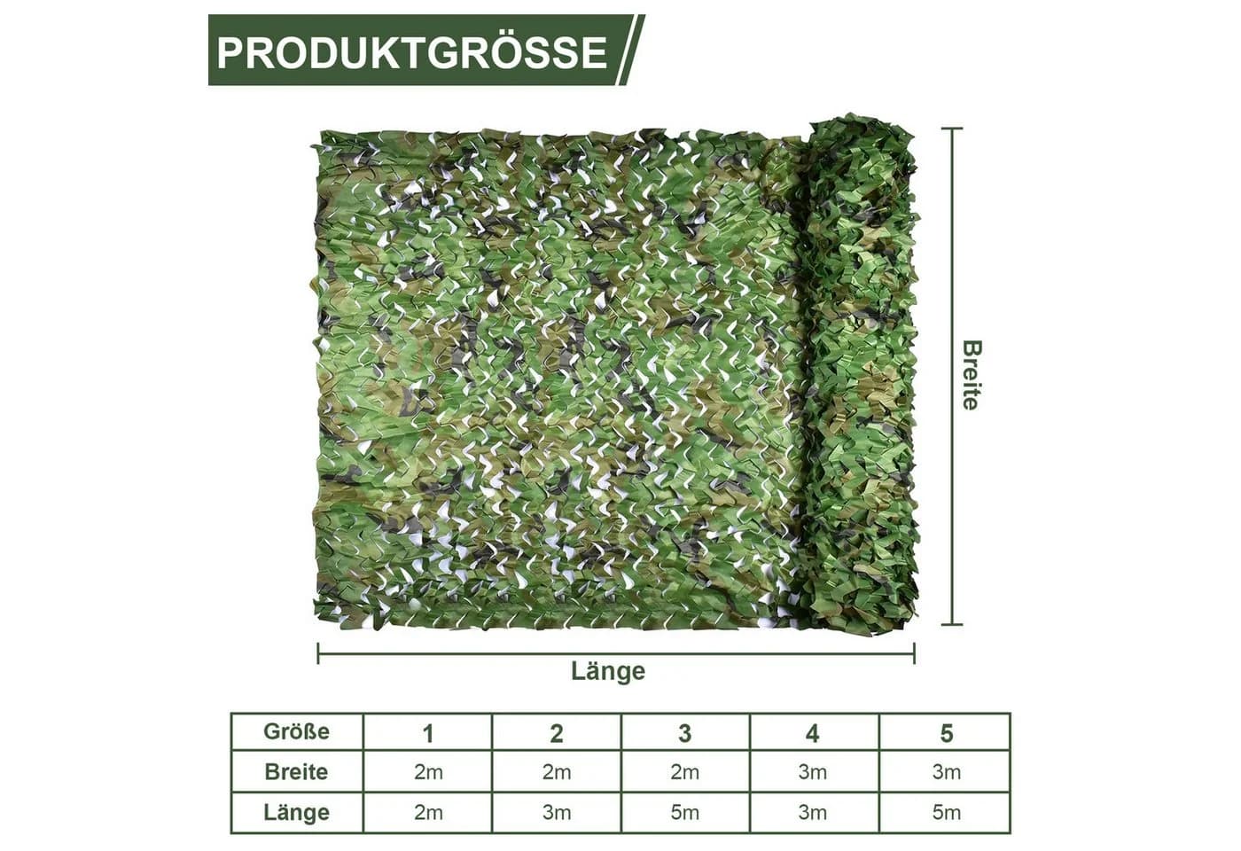 Lapalife Sonnensegel Tarnnetz Camouflage 3D Blattmuster UV-beständig