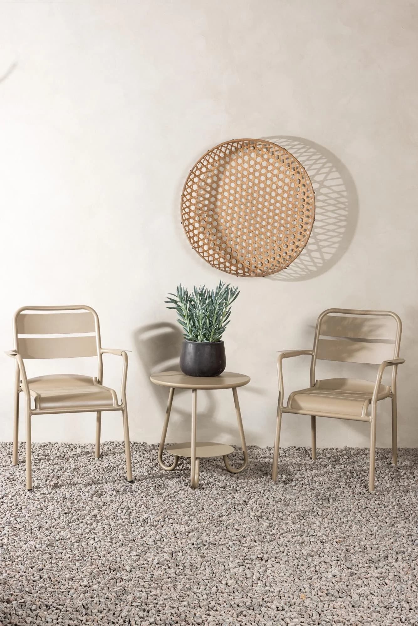 VENTURE HOME Balkonset Faro 3-tlg. Beige Aluminium