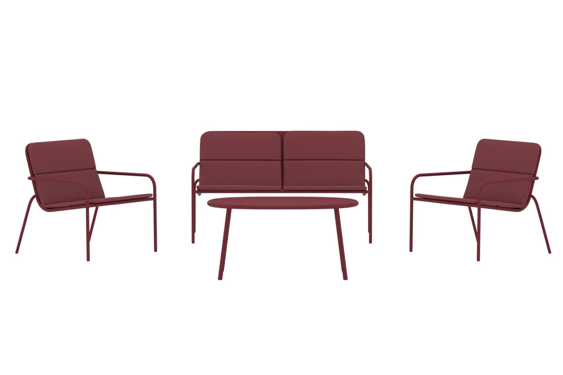 VENTURE HOME Gartenlounge-Set Fourni 4-tlg. Bordeaux Stahl