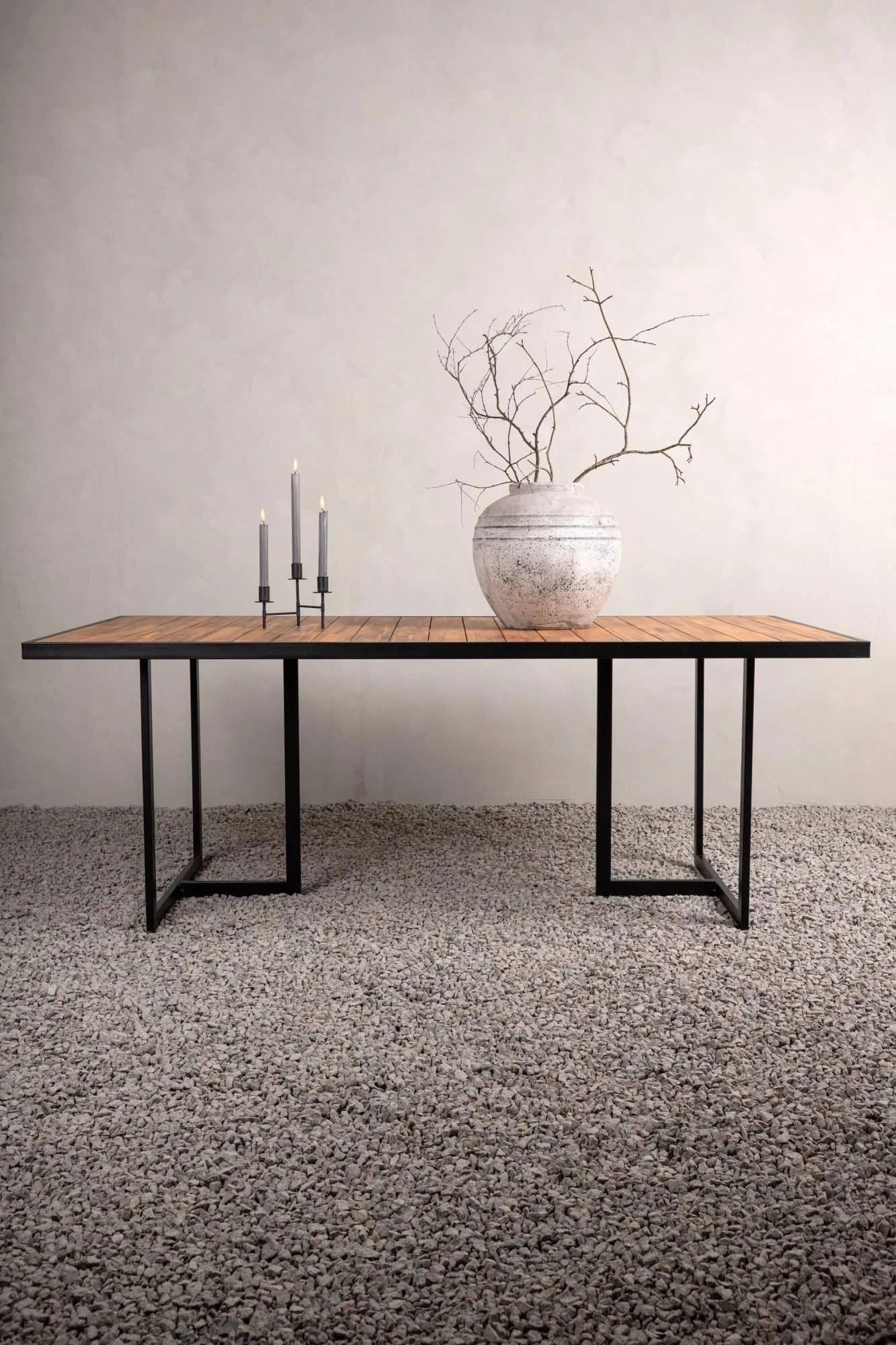 VENTURE HOME Khung Gartentisch Akazie Schwarz 100x200 cm