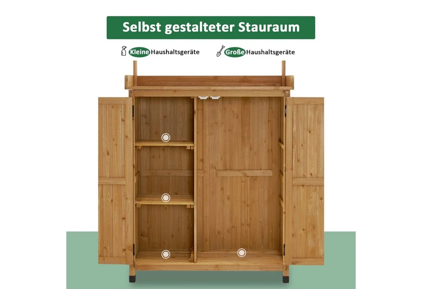 MCombo Pflanztisch aus massivem Tannenholz mit Stauraum