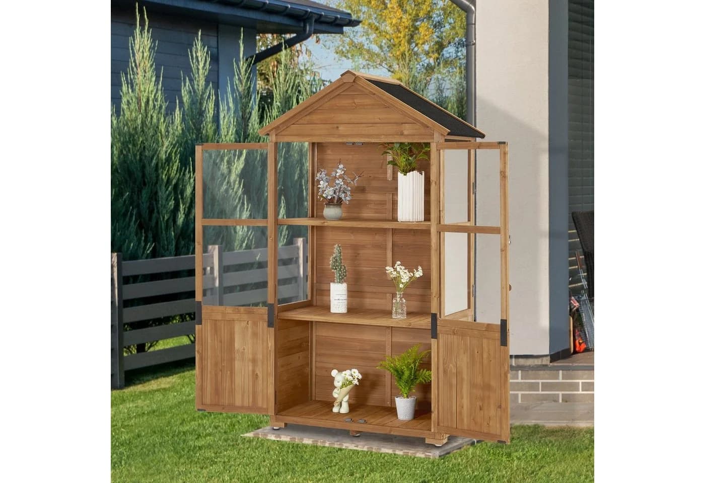 MCombo Gartenschrank Gerätehaus Wetterfest Anthrazit