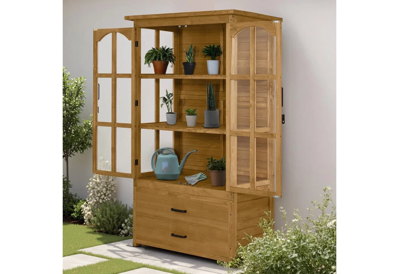 MCombo Gartenschrank aus Tannenholz mit Asphaltdach