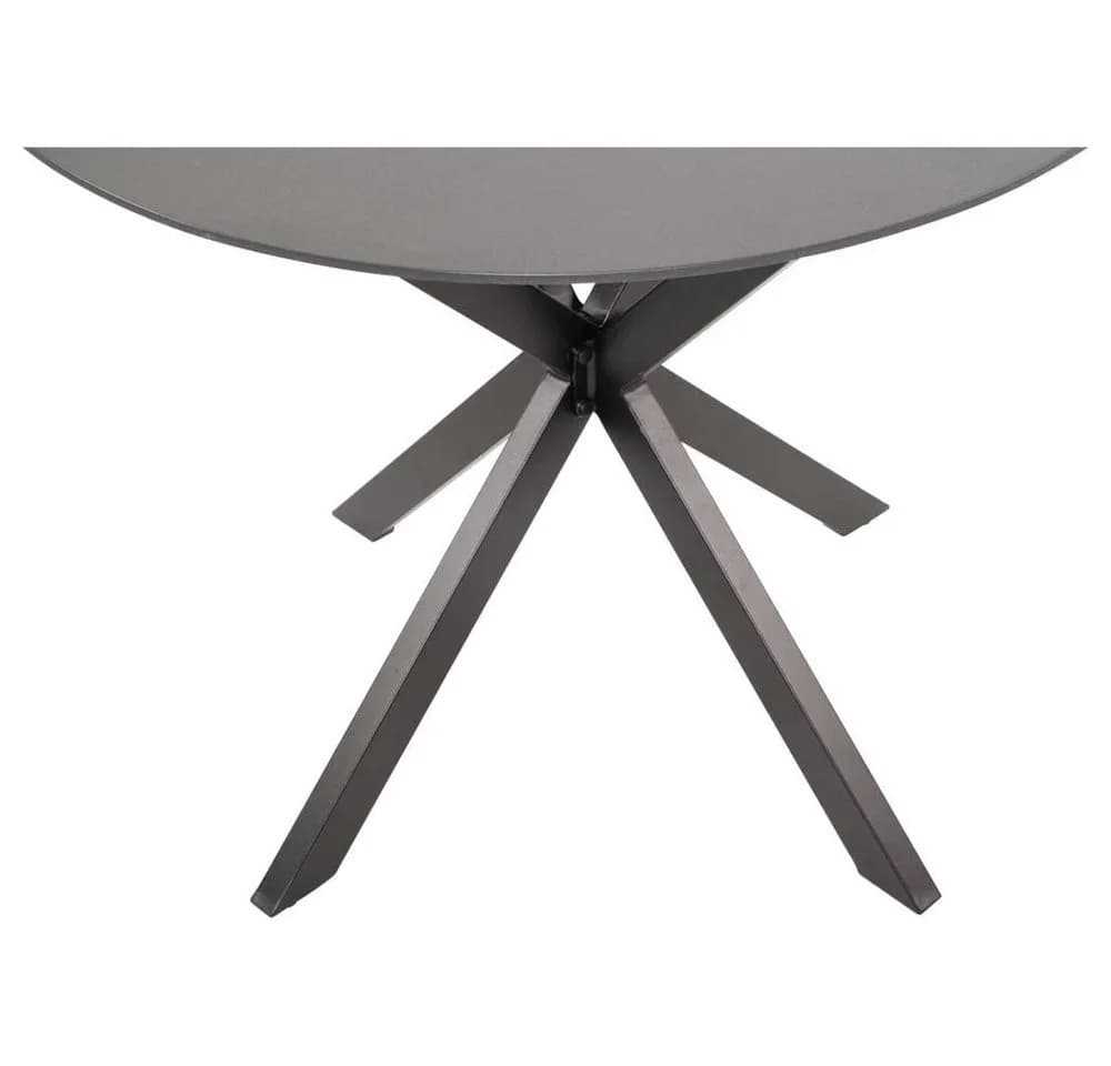 Lesli Living Gartentisch rund Aluminium Glas schwarz