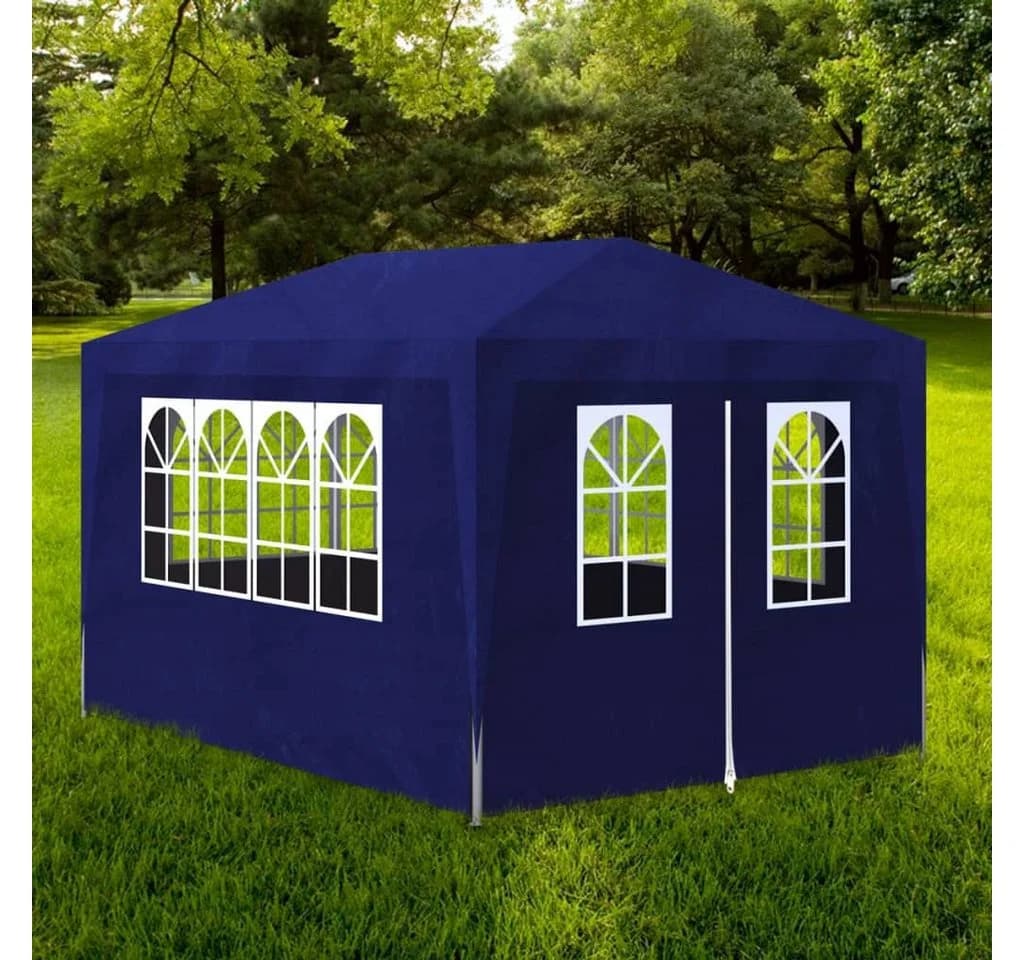 vidaXL Partyzelt Pavillon 3x4 m Blau mit Seitenwänden