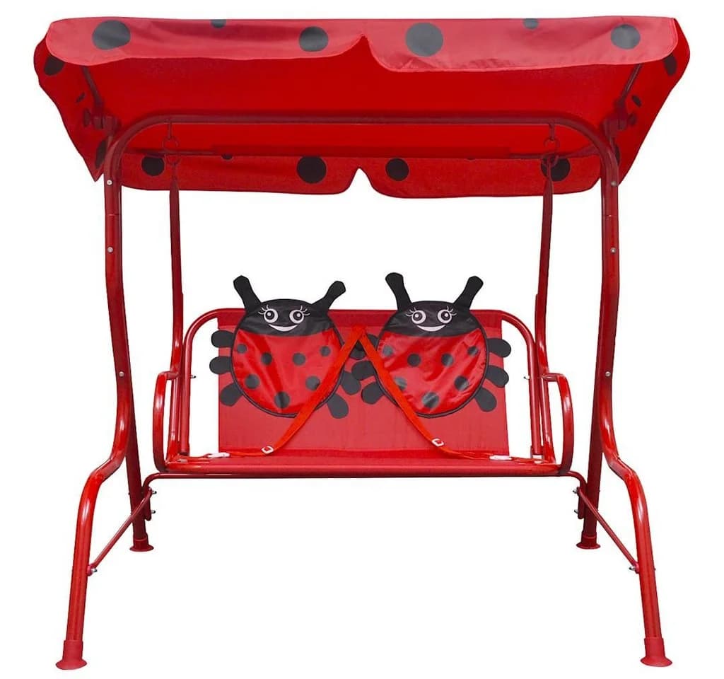 vidaXL Hollywoodschaukel Kinder Rot mit Sonnendach
