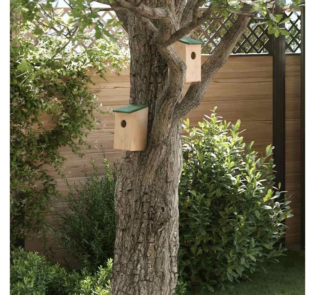 VIDAXL Vogelhaus 10er Set Tanne Massivholz