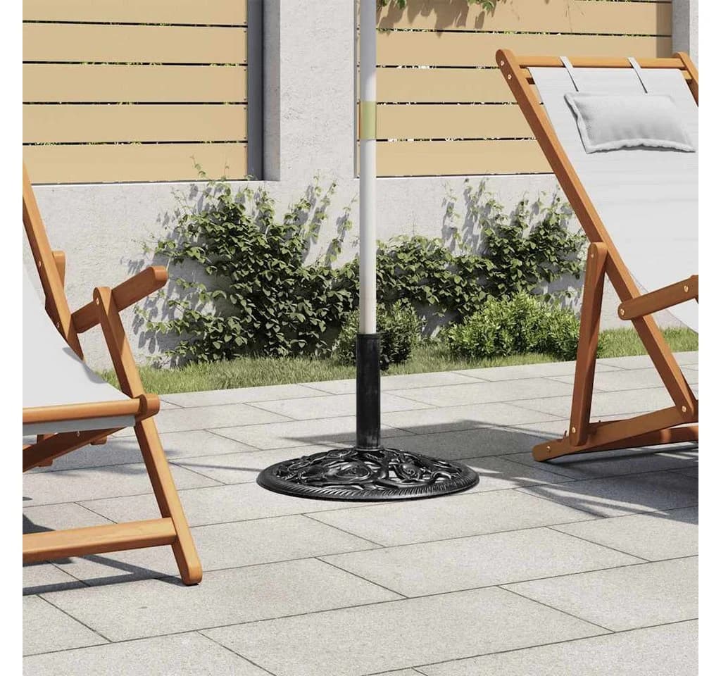 vidaXL Sonnenschirmständer Schwarz Gusseisen mit Adapter