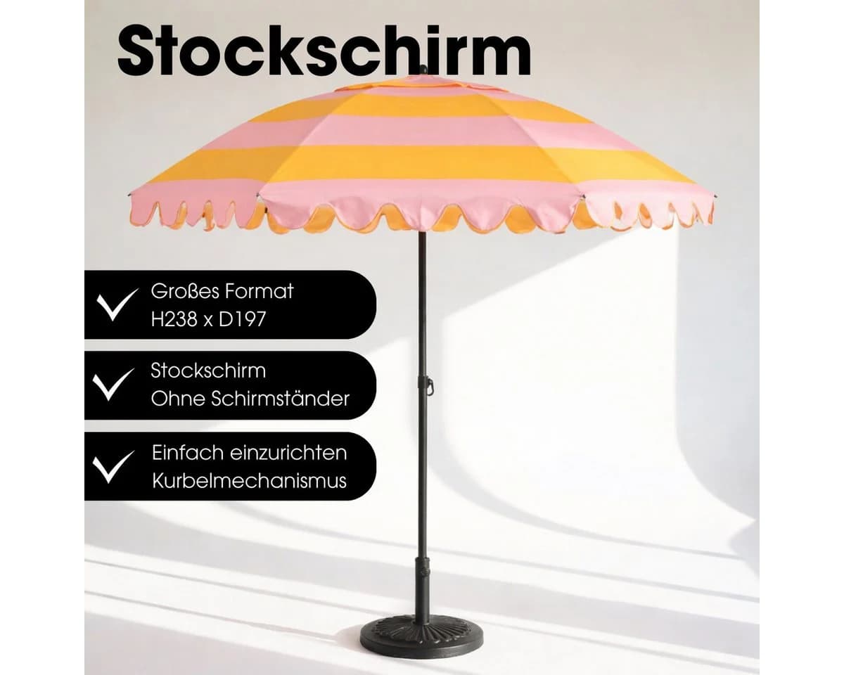 Mica Decorations Neigbarer Sonnenschirm Gelb