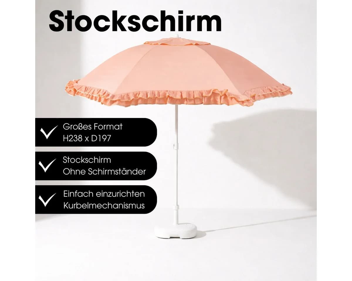 Mica Decorations Neigbarer Sonnenschirm Peach