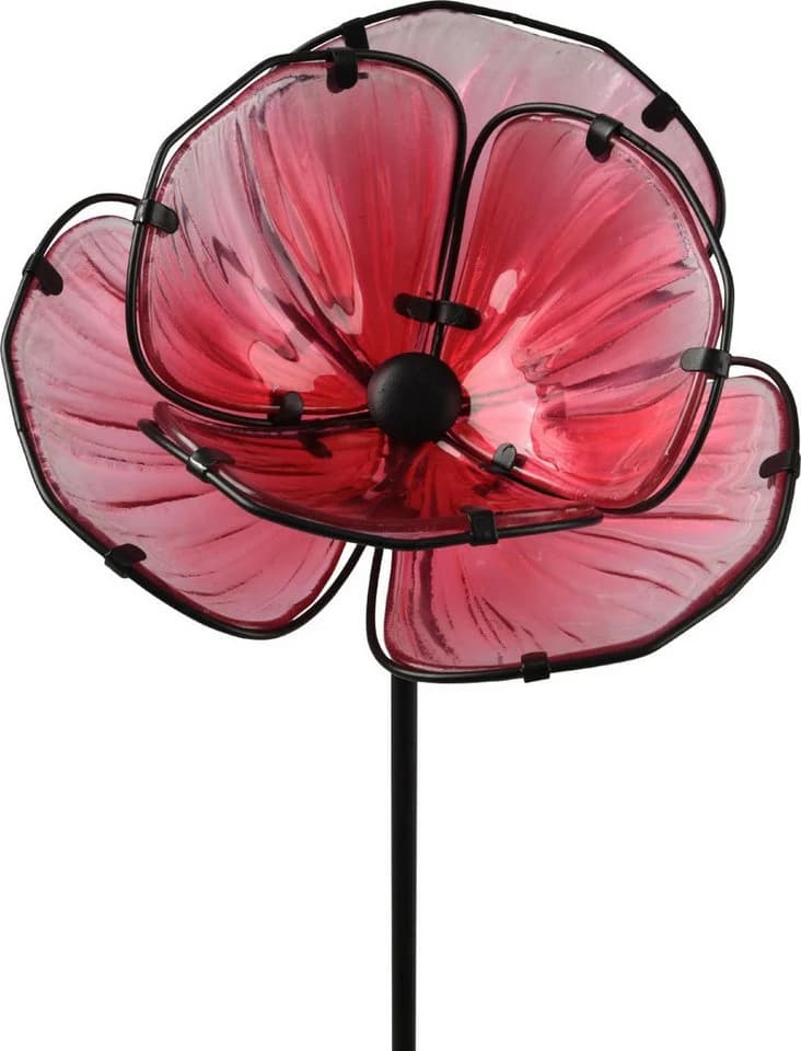 Kaemingk Gartenstecker Blume Glas Rosa 91 cm