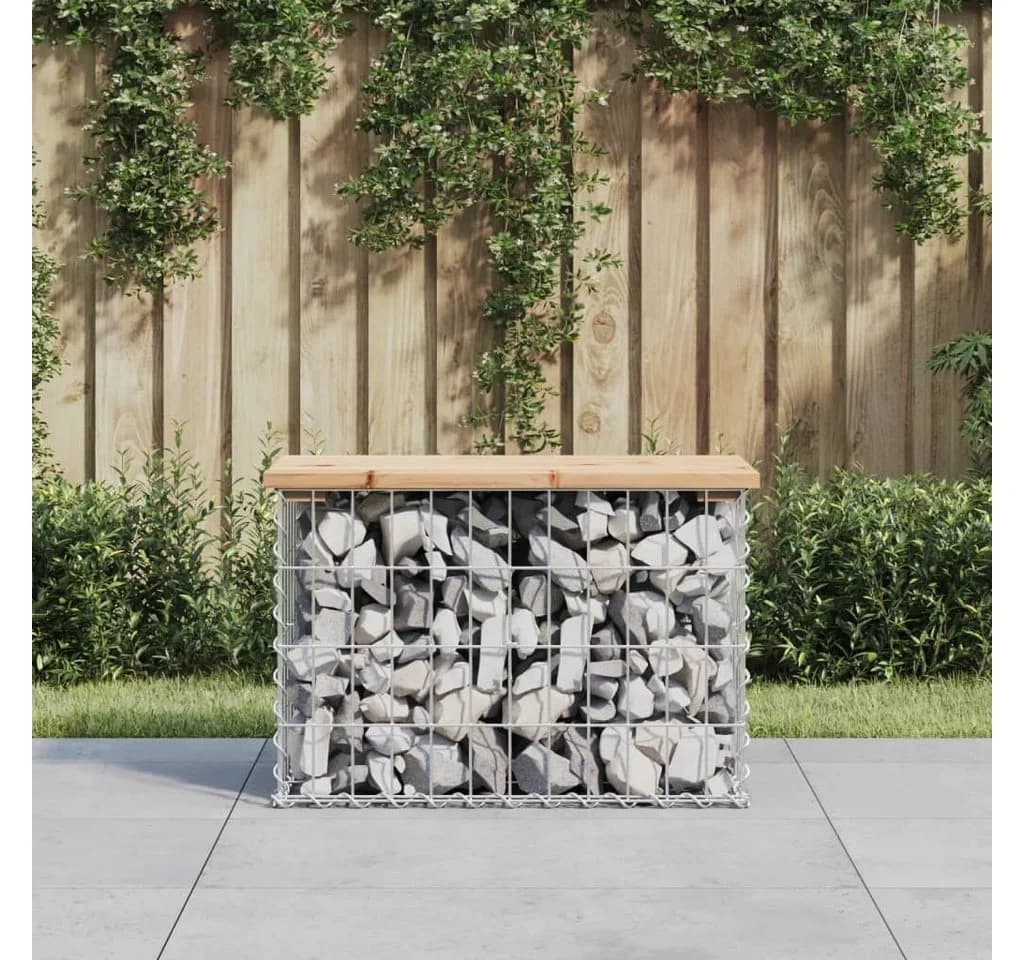 vidaXL Gartenbank Gabionen Kiefernholz Stahl