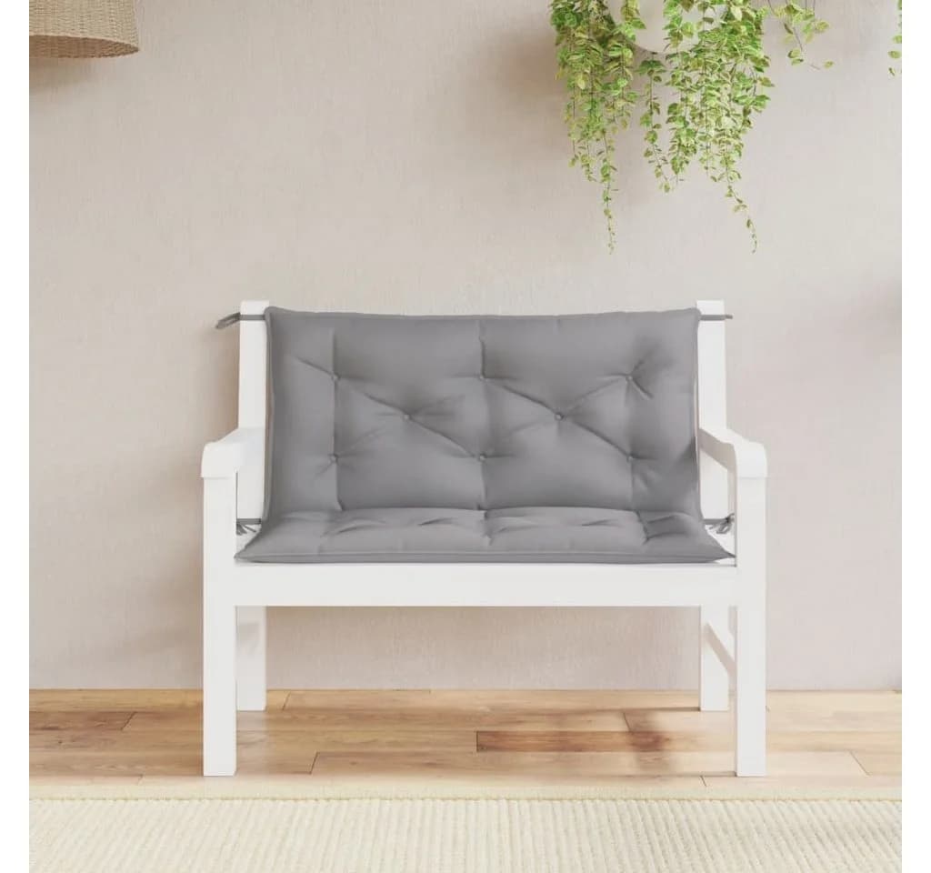 vidaXL Sitzauflage Gartenbank-Auflagen 2 Stk. Grau Oxford-Gewebe