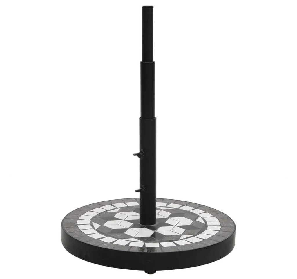 vidaXL Sonnenschirmständer Schwarz/Weiß Keramik 12 kg