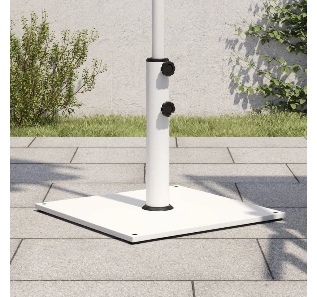 vidaXL Sonnenschirmständer Weiß Stahl 17 kg Quadratisch