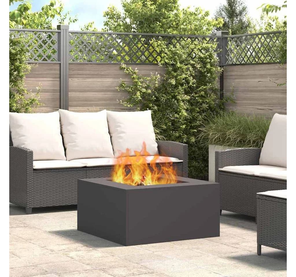 vidaXL Feuerstelle Schwarz Stahl Modern