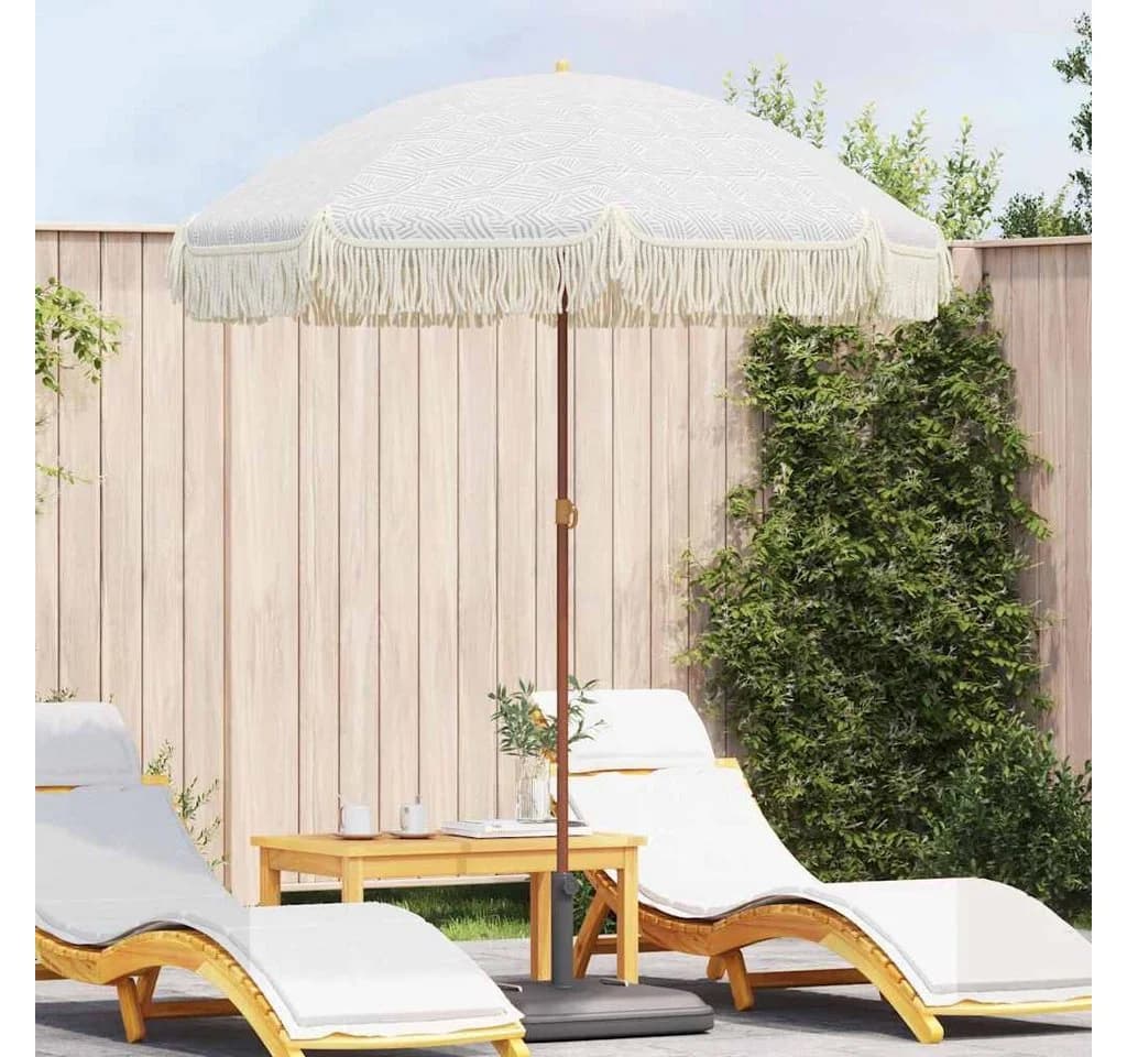 vidaXL Sonnenschirm Grau/Weiß UV-beständig verstellbar