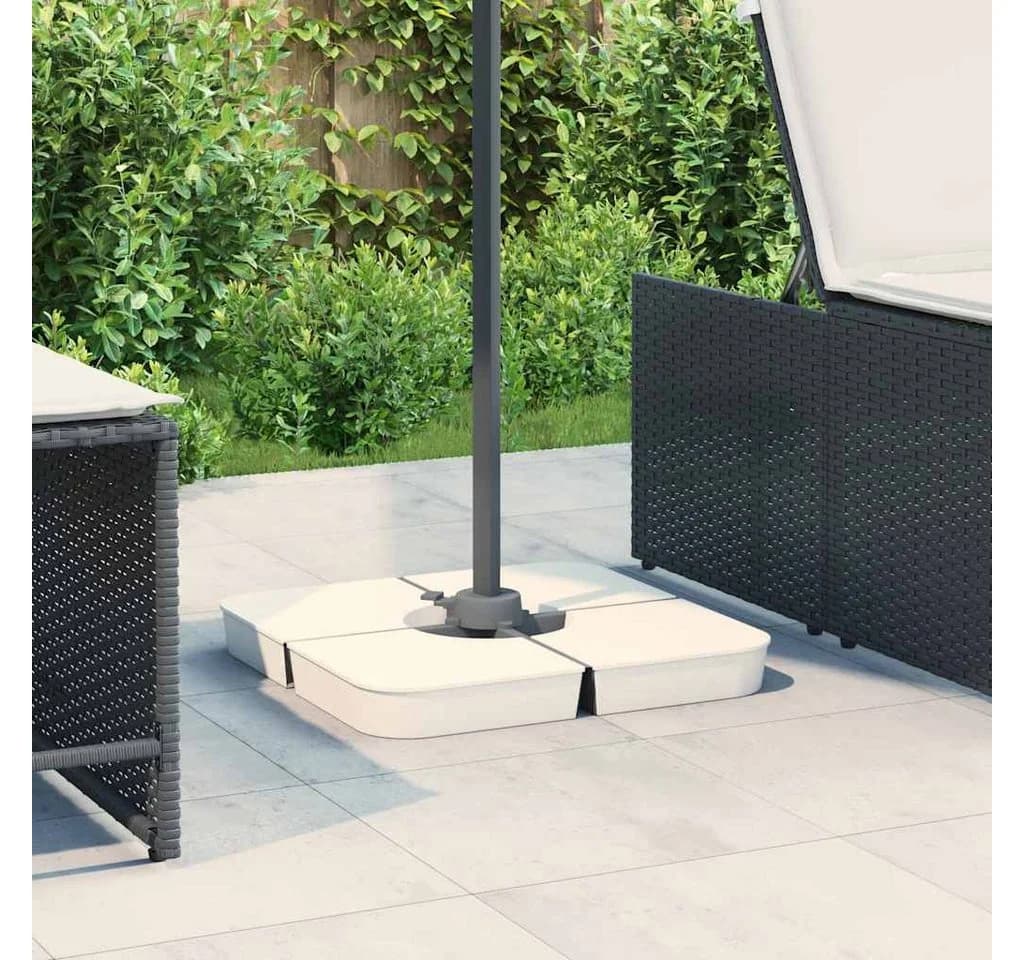 vidaXL Schirmhalter 4-tlg. Weiß PP Kreuzfuß-Ständer 100 kg
