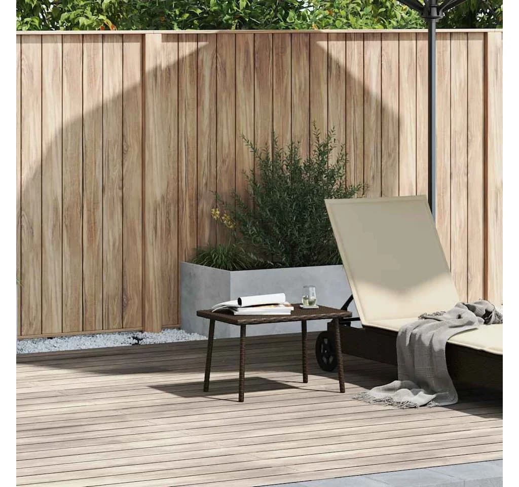 vidaXL Garten-Couchtisch Braun Poly Rattan