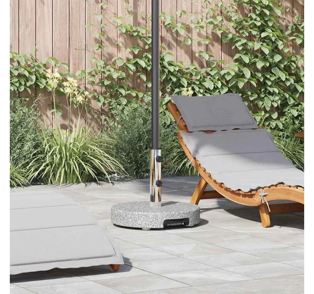 vidaXL Sonnenschirmständer Grau Granit mit Rädern