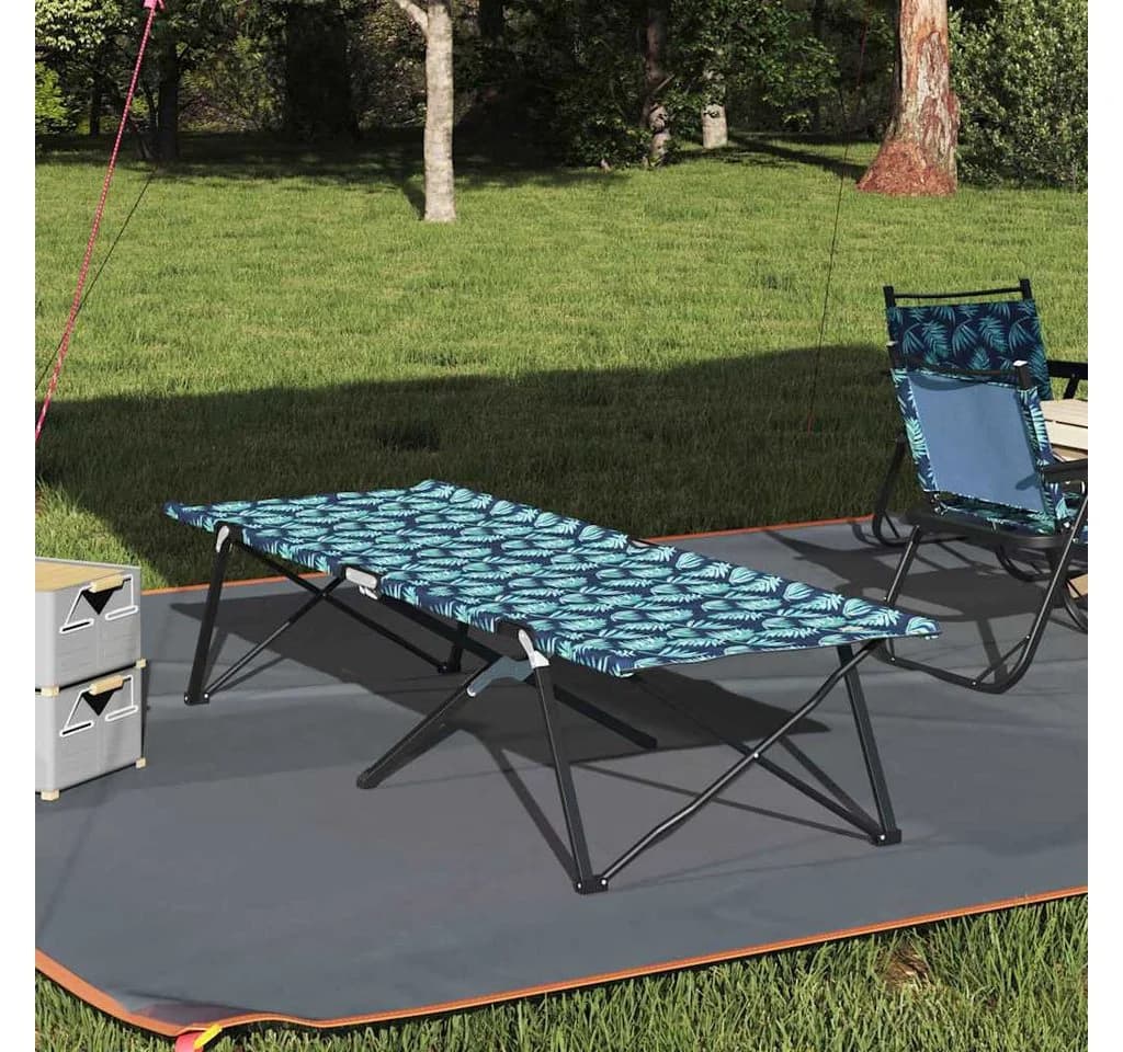 vidaXL Klapp-Campingbett Stahl Oxford-Bezug Grün